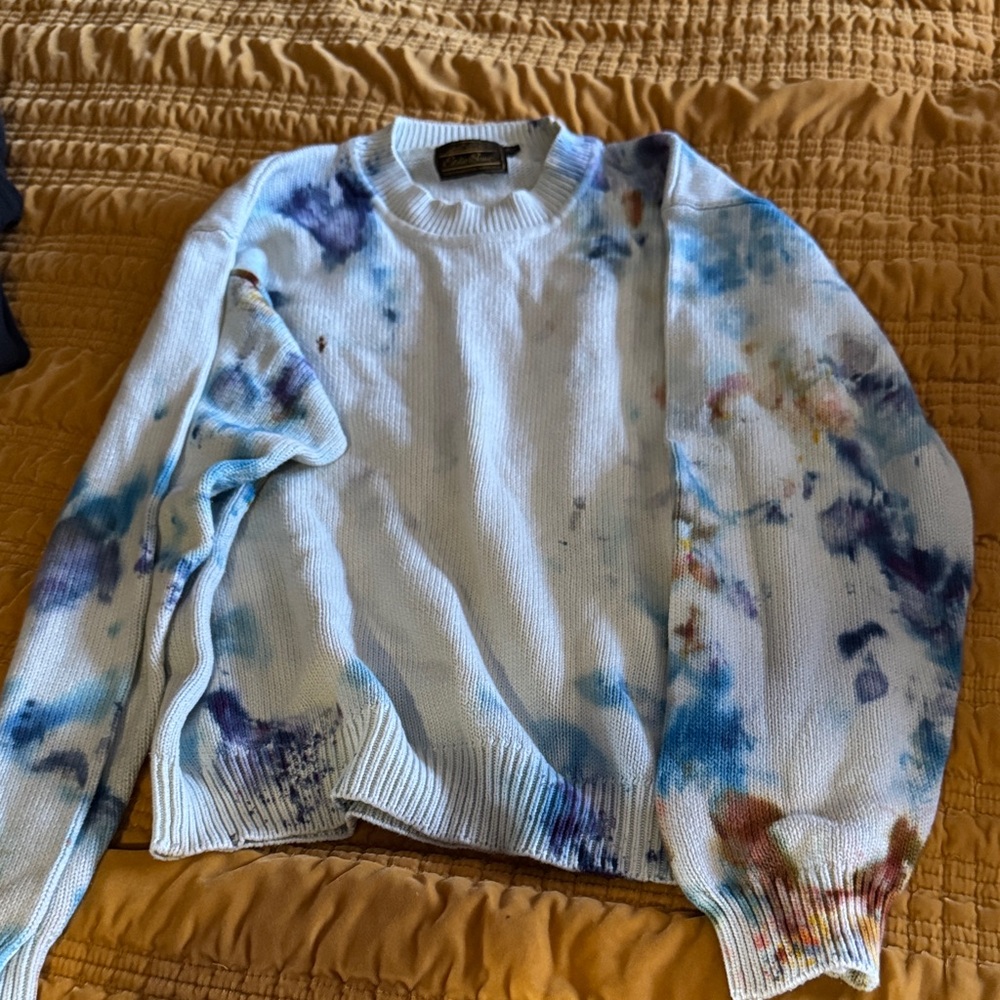 Eddie Bauer Tie-Dye Sweater - Blue and Purple